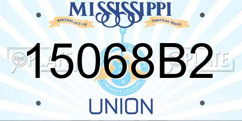 15068B2 Mississippi License Plate