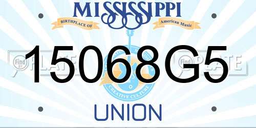 15068G5 Mississippi License Plate