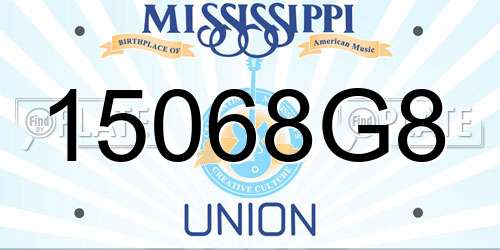 15068G8 Mississippi License Plate