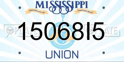 15068I5 Mississippi License Plate