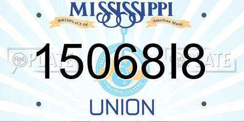 15068I8 Mississippi License Plate