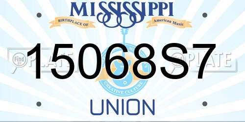 15068S7 Mississippi License Plate