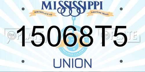 15068T5 Mississippi License Plate