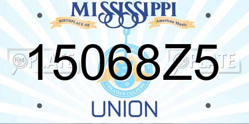 15068Z5 Mississippi License Plate