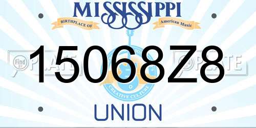 15068Z8 Mississippi License Plate