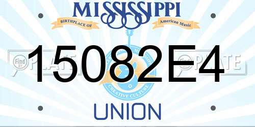 15082E4 Mississippi License Plate