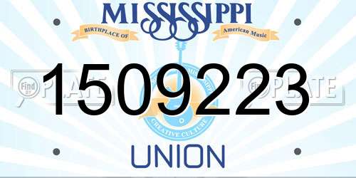 1509223 Mississippi License Plate