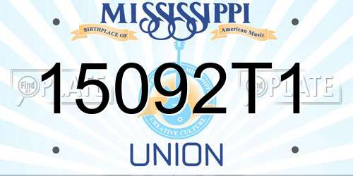 15092T1 Mississippi License Plate