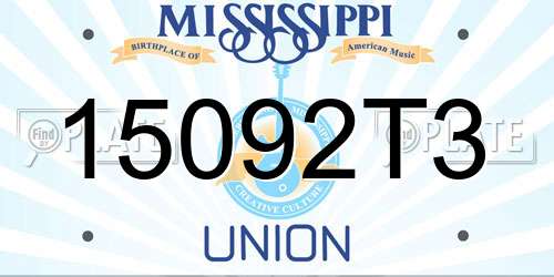 15092T3 Mississippi License Plate