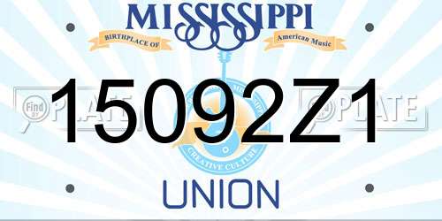 15092Z1 Mississippi License Plate