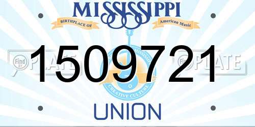 1509721 Mississippi License Plate