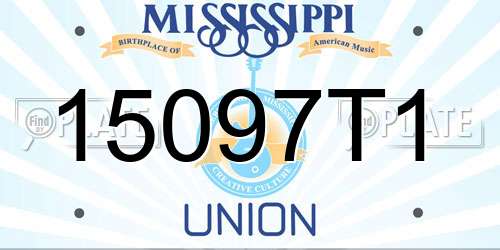 15097T1 Mississippi License Plate