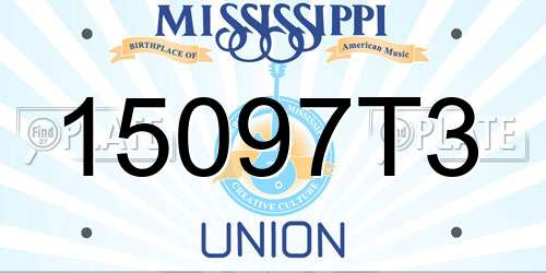 15097T3 Mississippi License Plate