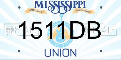 1511DB Mississippi License Plate