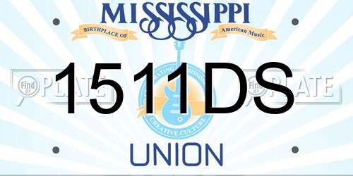 1511DS Mississippi License Plate