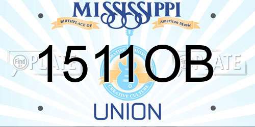 1511OB Mississippi License Plate