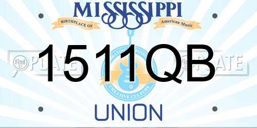 1511QB Mississippi License Plate