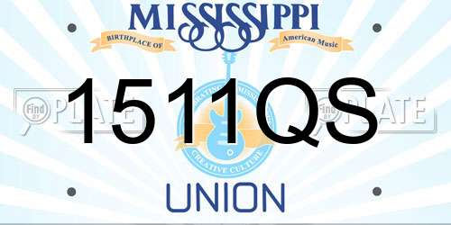 1511QS Mississippi License Plate