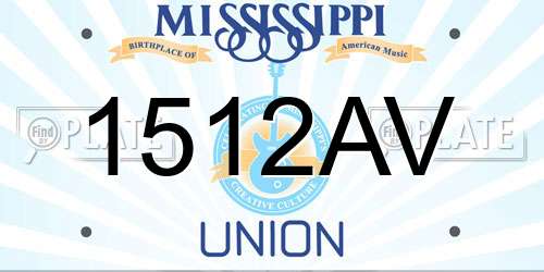 1512AV Mississippi License Plate