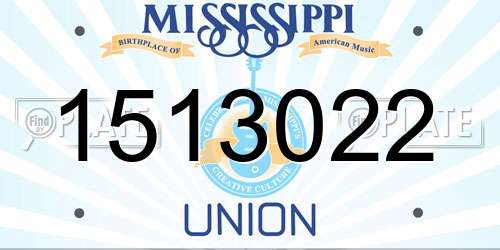 1513022 Mississippi License Plate