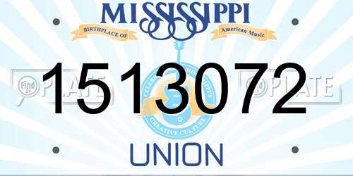 1513072 Mississippi License Plate