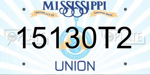 15130T2 Mississippi License Plate