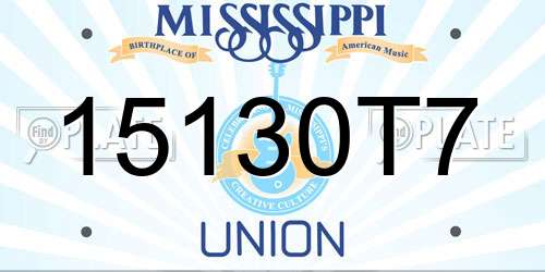 15130T7 Mississippi License Plate