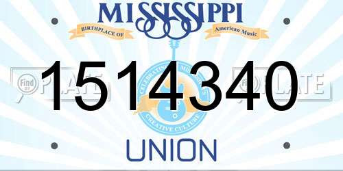 1514340 Mississippi License Plate