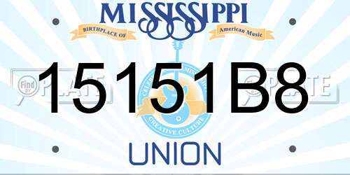 15151B8 Mississippi License Plate