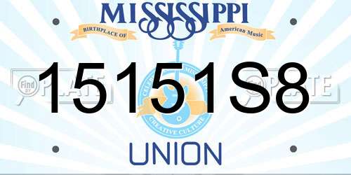 15151S8 Mississippi License Plate