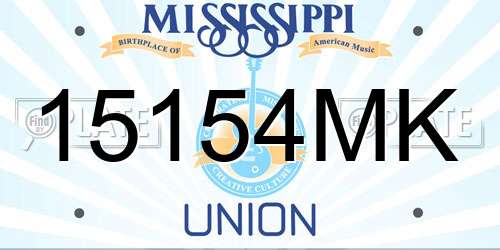 15154MK Mississippi License Plate