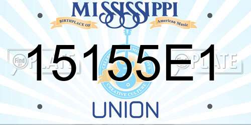 15155E1 Mississippi License Plate