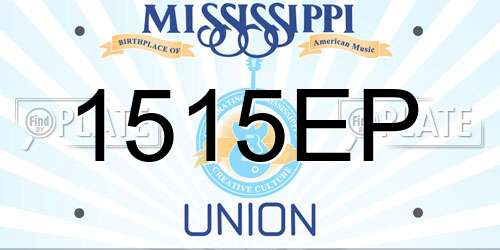 1515EP Mississippi License Plate