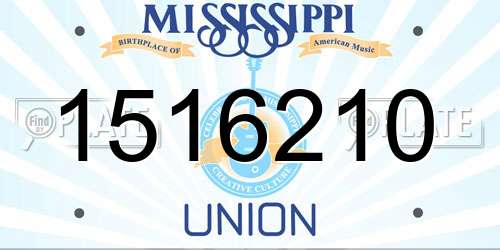 1516210 Mississippi License Plate