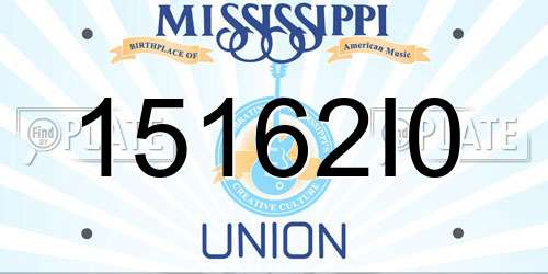 15162I0 Mississippi License Plate