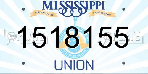 1518155 Mississippi License Plate