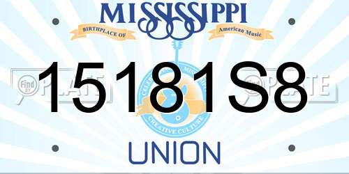 15181S8 Mississippi License Plate