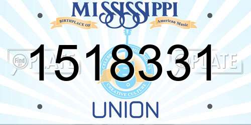 1518331 Mississippi License Plate