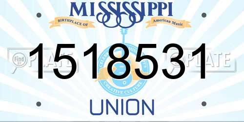 1518531 Mississippi License Plate