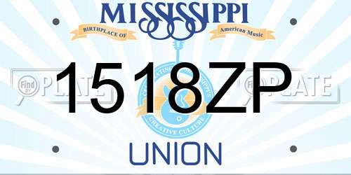 1518ZP Mississippi License Plate