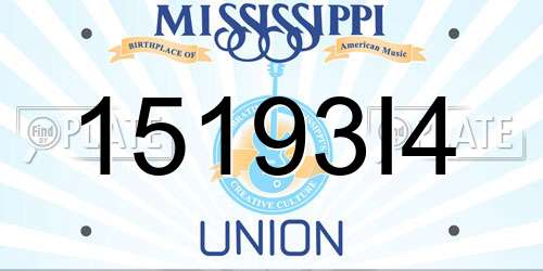 15193I4 Mississippi License Plate