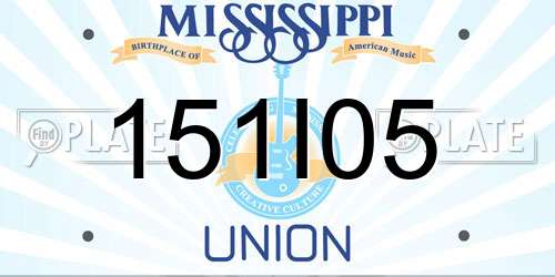 151I05 Mississippi License Plate