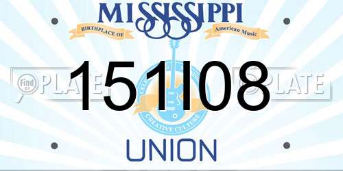 151I08 Mississippi License Plate