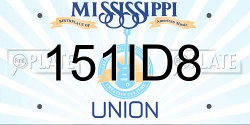 151ID8 Mississippi License Plate