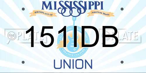 151IDB Mississippi License Plate