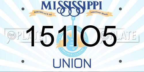 151IO5 Mississippi License Plate