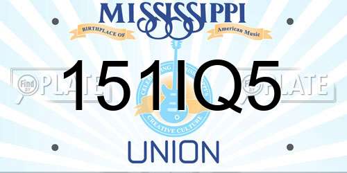 151IQ5 Mississippi License Plate