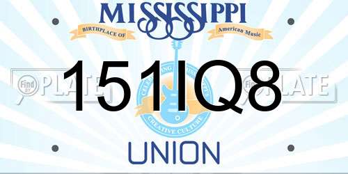 151IQ8 Mississippi License Plate