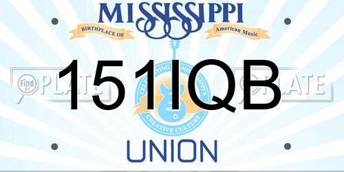 151IQB Mississippi License Plate