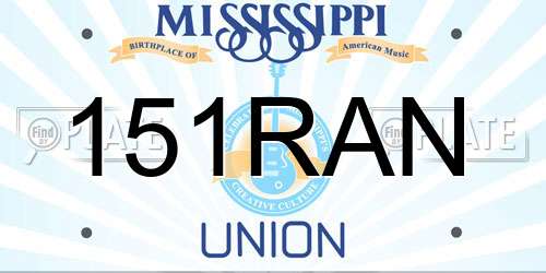 151RAN Mississippi License Plate